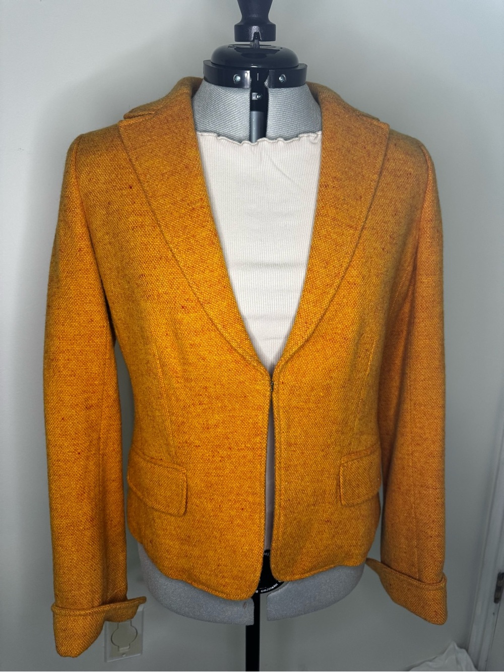 J. Crew Women's Mustard Wool Blazer Jacket